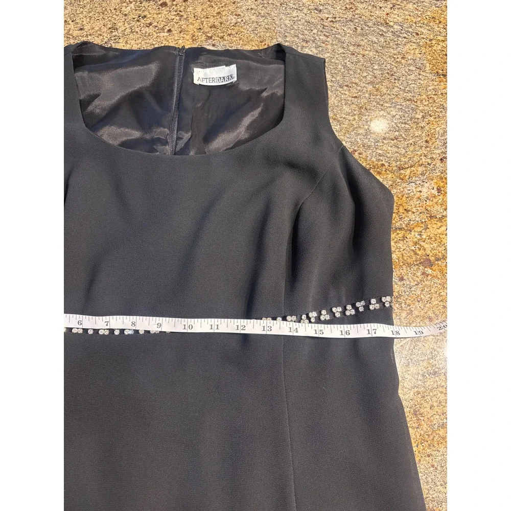 After Dark Black Maxi Dress‎ and Bolero Jacket Set Rhinestone Waist Formal L?